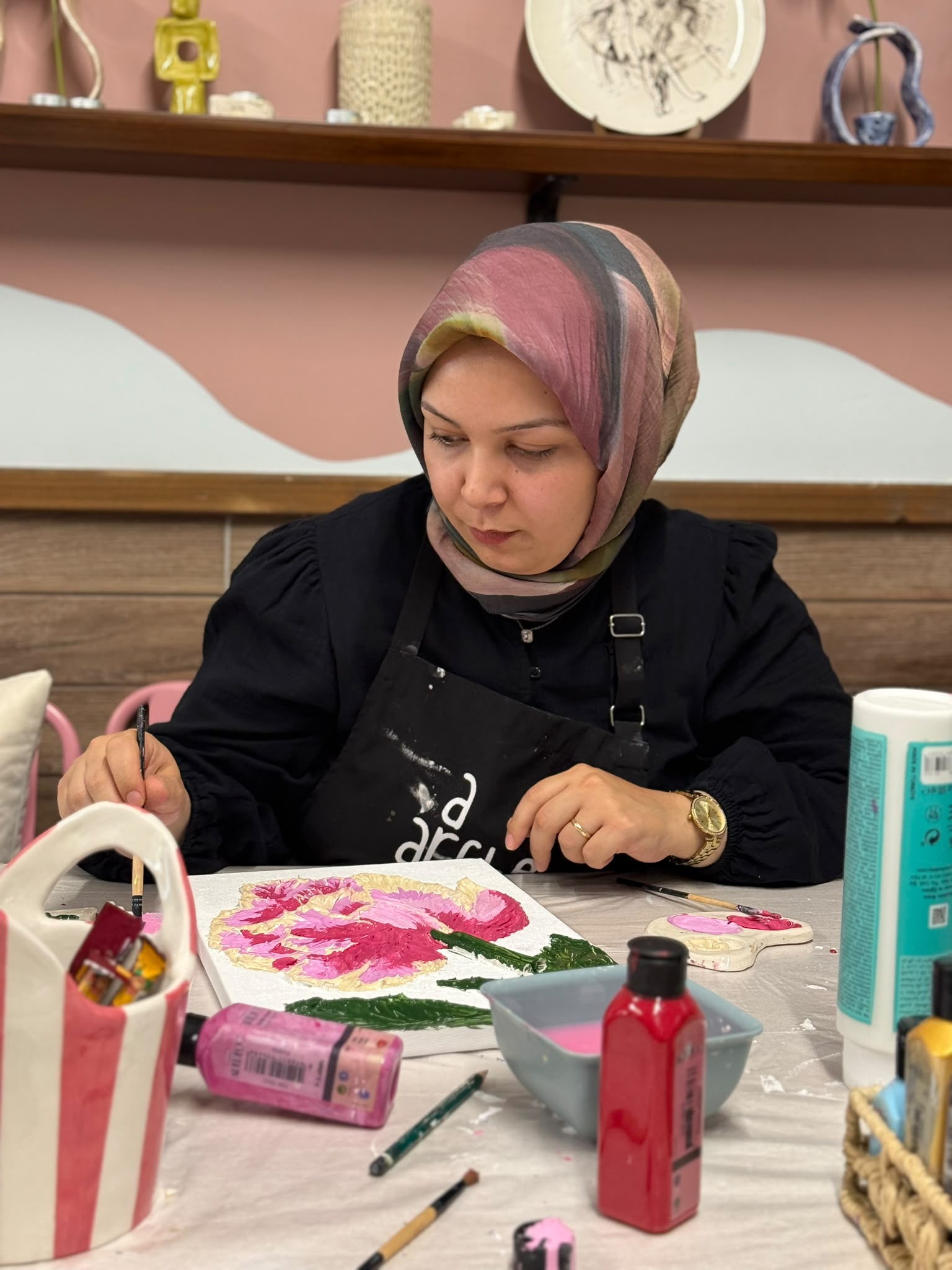 Dokulu Tablo Workshop - Arche Art Studio & Coffee