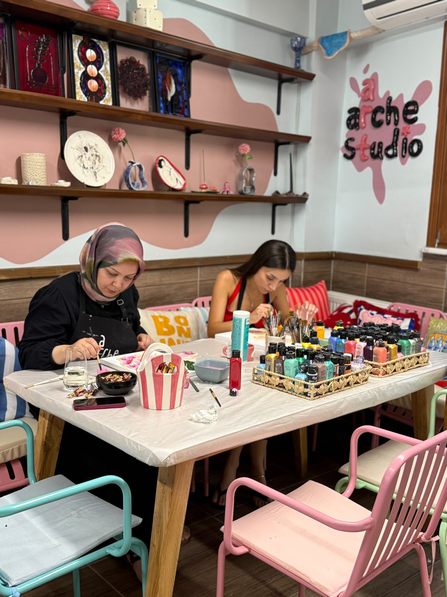 Dokulu Tablo Workshop - Arche Art Studio & Coffee